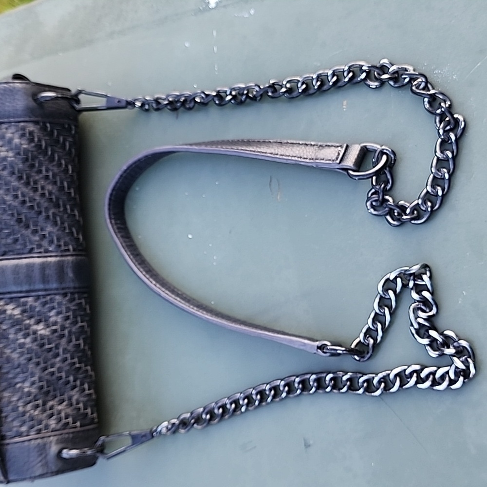 Rebecca Minkoff Love Chevron Quilt Black Leather Crossbody Bag - Picture 11 of 14